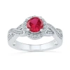 Fine Jewelry Womens 1/4 Ct. T.w. Lab Created Red Ruby Sterling Silver Cocktail Ring In Transparent