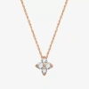 Fine Jewelry Womens 1/4 Ct. T.w. Lab Grown White Diamond 14k Rose Gold Over Silver 18 Inch Pendant Necklace In Transparent