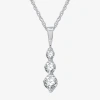 Fine Jewelry Womens 1/4 Ct. T.w. Lab Grown White Diamond Sterling Silver 18 Inch Pendant Necklace In Transparent