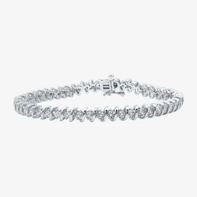 Fine Jewelry Womens 1/4 Ct. T.w. Lab Grown White Diamond Sterling Silver 7.5 Inch Tennis Bracelet In Transparent