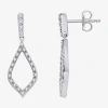 Fine Jewelry Womens 1/4 Ct. T.w. Lab Grown White Diamond Sterling Silver Drop Earrings In Transparent