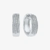 Fine Jewelry Womens 1/4 Ct. T.w. Natural White Diamond 10k Gold 16mm Hoop Earrings In Transparent
