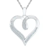 Fine Jewelry Womens 1/4 Ct. T.w. Natural White Diamond 10k Gold Heart 18 Inch Pendant Necklace In Transparent