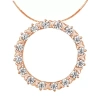 Fine Jewelry Womens 1/4 Ct. T.w. Natural White Diamond 10k Rose Gold Circle 18 Inch Pendant Necklace In Transparent