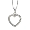 Fine Jewelry Womens 1/4 Ct. T.w. Natural White Diamond 14k Gold Heart 18 Inch Pendant Necklace In Transparent