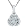 Fine Jewelry Womens 1/4 Ct. T.w. Natural White Diamond Sterling Silver 18 Inch Pendant Necklace In Transparent