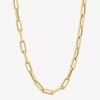 Fine Jewelry Womens 14k Gold 17 Inch Link Necklace In Transparent