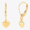 Fine Jewelry Womens 14k Gold Heart Drop Earrings In Transparent
