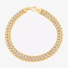 Fine Jewelry Womens 14k Gold Hollow 7.5 Inch Link Bracelet In Transparent