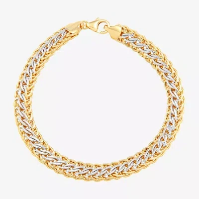 Fine Jewelry Womens 14k Gold Hollow 7.5 Inch Link Bracelet In Transparent