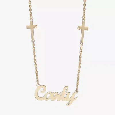 Fine Jewelry Womens 14k Gold Over Silver 16 Inch Name Necklace In Transparent