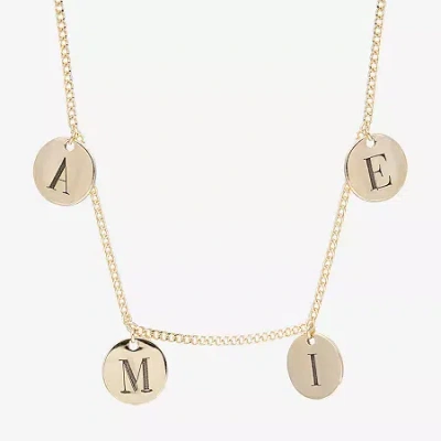 Fine Jewelry Womens 14k Gold Over Silver 16 Inch Name Necklace In Transparent