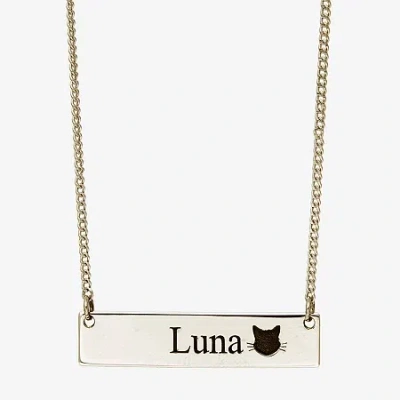 Fine Jewelry Womens 14k Gold Over Silver 16 Inch Name Necklace In Transparent