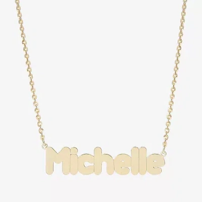 Fine Jewelry Womens 14k Gold Over Silver 16 Inch Name Necklace In Transparent