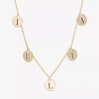 Fine Jewelry Womens 14k Gold Over Silver 16 Inch Name Necklace In Transparent