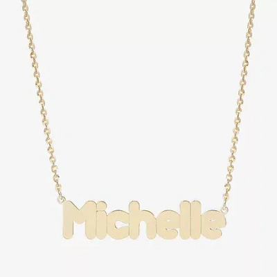 Fine Jewelry Womens 14k Gold Over Silver 18 Inch Name Necklace In Transparent