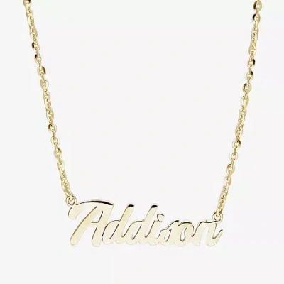 Fine Jewelry Womens 14k Gold Over Silver 18 Inch Name Necklace In Transparent
