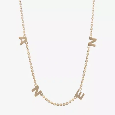 Fine Jewelry Womens 14k Gold Over Silver 18 Inch Name Necklace In Transparent