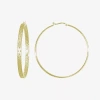 Fine Jewelry Womens 14k Gold Over Silver 50mm Hoop Earrings In Transparent