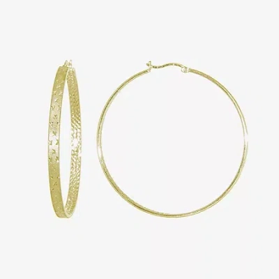 Fine Jewelry Womens 14k Gold Over Silver 50mm Hoop Earrings In Transparent