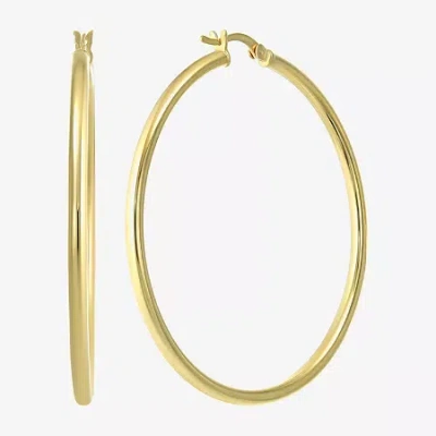 Fine Jewelry Womens 14k Gold Over Silver 50mm Round Hoop Earrings In Transparent