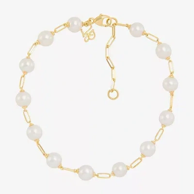 Fine Jewelry Womens 14k Gold Over Silver 8 Inch Paperclip Chain Bracelet In Transparent