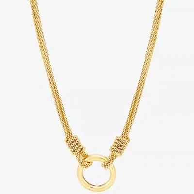 Fine Jewelry Womens 14k Gold Over Silver Circle Round 16 Inch Pendant Necklace In Transparent