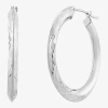 Fine Jewelry Womens 14k White Gold 30mm Hoop Earrings In White