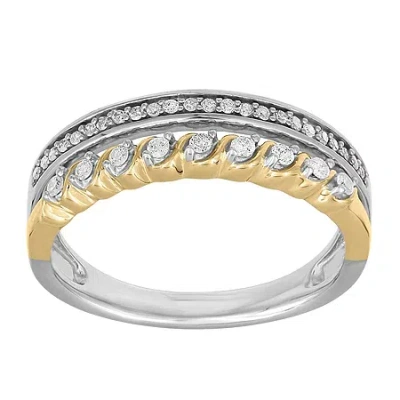 Fine Jewelry Womens 1/5 Ct. Natural White Diamond 10k Gold Band
