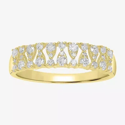 Fine Jewelry Womens 1/5 Ct. Natural White Diamond 14k Gold Delicate Stackable Ring In Transparent
