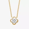 Fine Jewelry Womens 1/6 Ct. T.w. Lab Grown White Diamond 10k Gold 17 Inch Pendant Necklace In Transparent