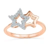 Fine Jewelry Womens 1/6 Ct. T.w. Natural White Diamond 10k Gold Star Stackable Ring In Pink