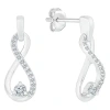 Fine Jewelry Womens 1/6 Ct. T.w. Natural White Diamond 10k White Gold Infinity Drop Earrings In Transparent