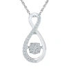 Fine Jewelry Womens 1/6 Ct. T.w. Natural White Diamond Sterling Silver 18 Inch Pendant Necklace In Transparent