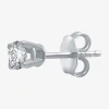 Fine Jewelry Womens 1/8 Ct. Natural White Diamond 10k Gold 3.2mm Round Single Earring In White