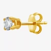 Fine Jewelry Womens 1/8 Ct. Natural White Diamond 10k Gold 3.2mm Round Single Earring In Yellow