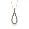 Fine Jewelry Womens 1/8 Ct. T.w. Natural Champagne Diamond 10k Rose Gold Pear 18 Inch Pendant Necklace In Transparent