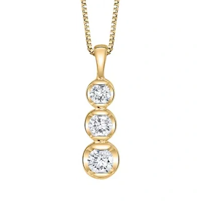 Fine Jewelry Womens 1/8 Ct. T.w. Natural White Diamond 14k Gold Pendant Necklace In Yellow