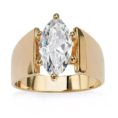 Fine Jewelry Womens 2 1/2 Ct. Cubic Zirconia 14k Gold Over Brass Engagement Ring