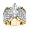 Fine Jewelry Womens 2 1/2 Ct. T.w. Cubic Zirconia 14k Gold Over Brass Cocktail Ring In Gold