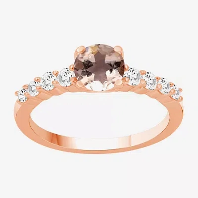 Fine Jewelry Womens 2 3/4 Ct. T.w. Genuine Pink Morganite 10k Rose Gold Round Cocktail Ring