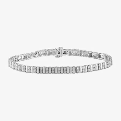 Fine Jewelry Womens 2 Ct. Lab Grown White Diamond 10k White Gold Tennis Bracelet