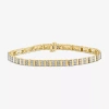 Fine Jewelry Womens 2 Ct. Lab Grown White Diamond 10k White Gold Tennis Bracelet In Yellow