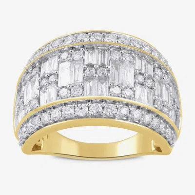 Fine Jewelry Womens 2 Ct. T.w. Lab Grown White Diamond 10k Gold Cocktail Ring In Transparent