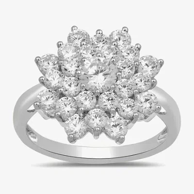 Fine Jewelry Womens 2 Ct. T.w. Lab Grown White Diamond 10k White Gold Cocktail Ring