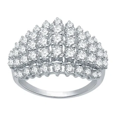 Fine Jewelry Womens 2 Ct. T.w. Natural White Diamond 10k White Gold Cocktail Ring