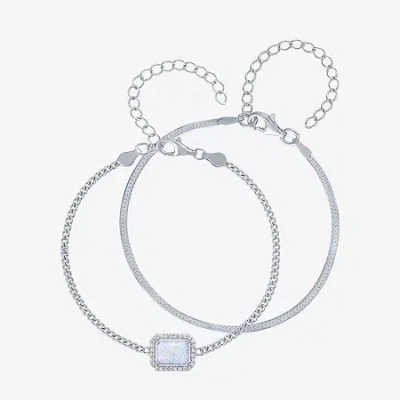 Fine Jewelry Womens 2-pc. Gemstone Gold Over Silver Bracelet Set In Multi