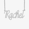 Fine Jewelry Womens 24k Gold Over Silver 18 Inch Name Necklace In White