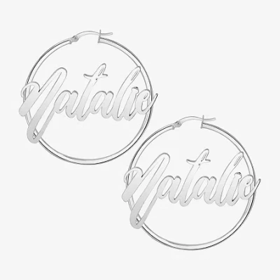 Fine Jewelry Womens 24k Gold Over Silver 45mm Hoop Earrings In White