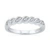 Fine Jewelry Womens 2mm 1/6 Ct. T.w. Natural White Diamond Sterling Silver Band In Transparent